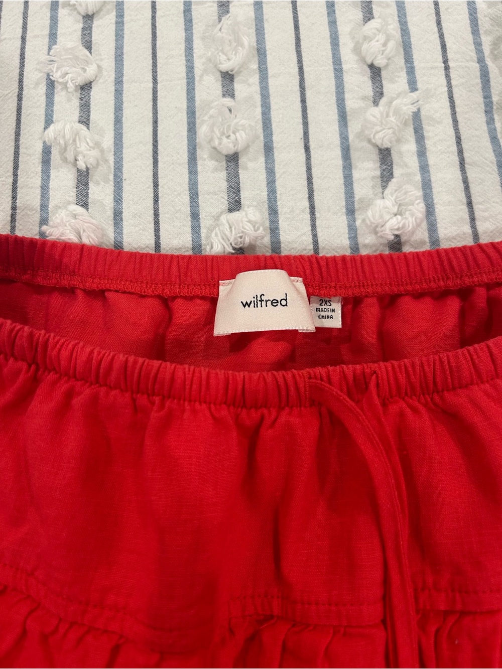 Wilfred Tiered Red Midi Skirt